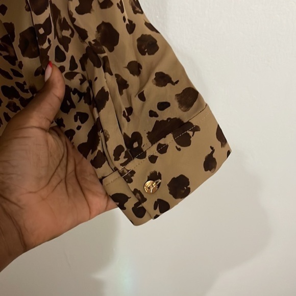 NWT L'Agence Womens Nina Brown Silk Animal Print Top Blouse Shirt, 100% silk - Picture 7 of 7